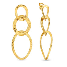 Load image into Gallery viewer, WEAR & STYLE EARRINGS 134516/012 GOLDEN HAMMERED LINK CHAIN