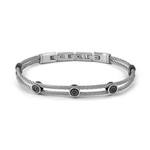 Load image into Gallery viewer, #SEALOVER BRACELET 135002/007 STAINLESS STEEL WITH SCREW & BLACK CZ