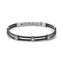 Load image into Gallery viewer, #SEALOVER BRACELET 135003/001 BLACK PVD STAINLESS STEEL WITH SCREW & CZ DETAILS