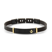 Load image into Gallery viewer, #SEALOVER BRACELET 135005/002 BLACK MILANO MESH STRAP & GOLD ANCHOR DETAIL