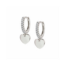 Load image into Gallery viewer, CHIC & CHARM WHITE CZ EARRINGS 148604/001 WITH HEART PENDANT