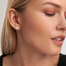 Load image into Gallery viewer, COLOUR WAVE MINI EARRINGS 149813/001 SILVER & WHITE CZ STUDS