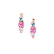 Load image into Gallery viewer, COLOUR WAVE EARRINGS 149822/011 ROSE GOLD & COLOURED CZ