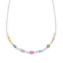 Load image into Gallery viewer, COLOUR WAVE NECKLACE 149826/010 STERLING SILVER & COLOURED CZ