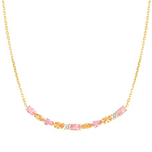Load image into Gallery viewer, COLOUR WAVE LARGE NECKLACE 149858/024 GOLD PINK CHAMPAGNE CZ