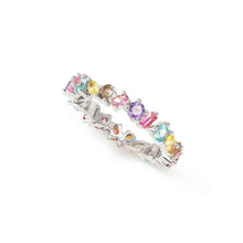 Load image into Gallery viewer, COLOUR WAVE RING 149880/061 STERLING SILVER & MULTICOLOURED CZ