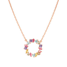 Load image into Gallery viewer, COLOUR WAVE MINI NECKLACE 149884/063 ROSE GOLD MULTICOLOUR CZ