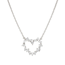 Load image into Gallery viewer, COLOUR WAVE MINI NECKLACE 149885/031 STERLING SILVER WHITE CZ HEART