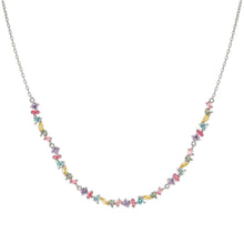 Load image into Gallery viewer, COLOUR WAVE MINI NECKLACE 149886/061 STERLING SILVER & MULTICOLOURED CZ