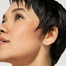 Load image into Gallery viewer, COLOUR WAVE MINI EARRINGS 149887/031 SILVER & WHITE CZ STUDS