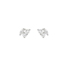 Load image into Gallery viewer, COLOUR WAVE MINI EARRINGS 149887/031 SILVER & WHITE CZ STUDS