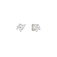 Load image into Gallery viewer, COLOUR WAVE MINI EARRINGS 149887/031 SILVER & WHITE CZ STUDS