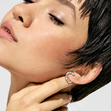 Load image into Gallery viewer, COLOUR WAVE MINI EARRINGS 149888/031 SILVER CIRCULAR WHITE CZ STUDS