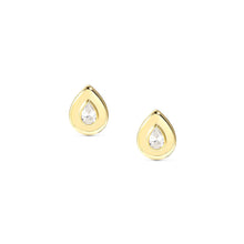 Load image into Gallery viewer, DOMINA STUD EARRINGS GOLD WITH CZ TEAR DROP 240403/015