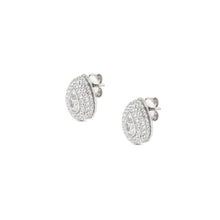 Load image into Gallery viewer, DOMINA STUD EARRINGS SILVER WITH WHITE PAVÉ CZ TEAR DROP 240407/015