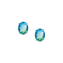 Load image into Gallery viewer, SYMBIOSI EARRINGS 240806/025 SILVER WITH BLUE AND GREEN TWO-TONE STONES