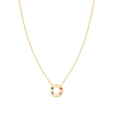 Load image into Gallery viewer, CARISMATICA NECKLACE 240911/020 GOLD CIRCLE WITH COLOURFUL CZ