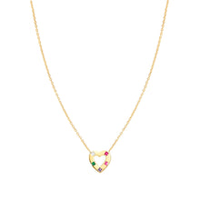 Load image into Gallery viewer, CARISMATICA NECKLACE 240911/021 GOLD HEART WITH COLOURFUL CZ