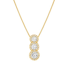Load image into Gallery viewer, SEIDIVINA NECKLACE 241403/012 GOLD TRIPLE CZ PENDANT