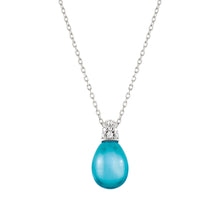 Load image into Gallery viewer, MYRADIANCE NECKLACE 241503/042 BLUE PENDANT WITH CZ