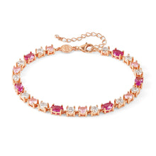 Load image into Gallery viewer, MOSAICA BRACELET 241602/011 22K ROSE GOLD, WHITE & PINK CZ