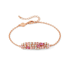 Load image into Gallery viewer, MOSAICA BRACELET 241603/011 ROSE GOLD & PINK CZ CLUSTER