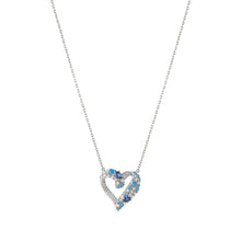 Load image into Gallery viewer, MOSAICA NECKLACE 241604/010 SILVER, WHITE & BLUE CZ HEART