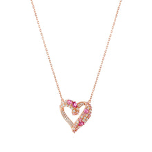 Load image into Gallery viewer, MOSAICA NECKLACE 241604/011 ROSE GOLD & PINK CZ HEART