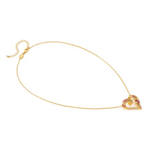 Load image into Gallery viewer, MOSAICA NECKLACE 241604/012 GOLD, PINK & GREEN CZ HEART