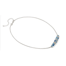 Load image into Gallery viewer, MOSAICA NECKLACE 241605/010 SILVER, WHITE & BLUE CZ CLUSTER