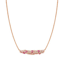 Load image into Gallery viewer, MOSAICA NECKLACE 241605/011 ROSE GOLD & PINK CZ CLUSTER