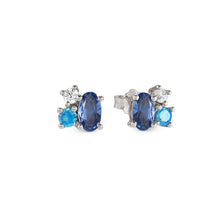 Load image into Gallery viewer, MOSAICA EARRINGS 241606/010 SILVER & BLUE CZ