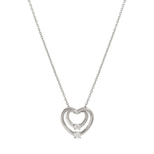 Load image into Gallery viewer, COSMIC LOVE NECKLACE 241708/004 SILVER LAYERED HEART WITH WHITE CZ