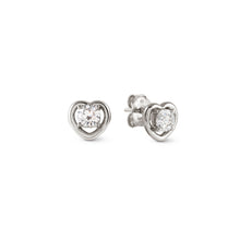 Load image into Gallery viewer, COSMIC LOVE EARRINGS 241710/004 SILVER HEART STUD WITH CZ