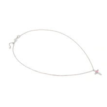 Load image into Gallery viewer, SHINE ME UP SILVER NECKLACE 241902/002 PINK & WHITE CROSS CZ PENDANT
