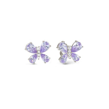 Load image into Gallery viewer, SHINE ME UP EARRINGS 241903/006 SMALL BUTTERFLY STUDS WITH LILAC CZ