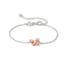 Load image into Gallery viewer, SWEETMADAME SILVER & ROSE GOLD BRACELET 242004/041 BUTTERFLY WITH CZ