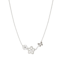 Load image into Gallery viewer, SWEETMADAME SILVER NECKLACE 242010/050 FLOWER & BUTTERFLY WHITE CZ PENDANT
