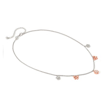 Load image into Gallery viewer, SWEETMADAME SILVER & ROSE GOLD NECKLACE 242011/051 NATURE CZ PENDANTS