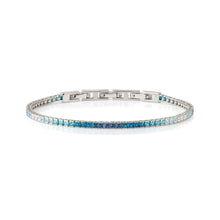 Load image into Gallery viewer, DAYTONIGHT SILVER TENNIS BRACELET 242102/006 TONAL BLUE CZ