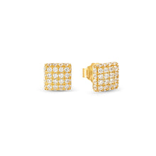 Load image into Gallery viewer, ENIGMATIC SHINE EARRINGS 242408/012 GOLD WHITE CZ STUDS