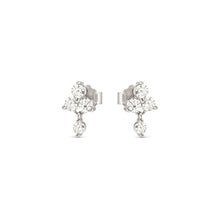 Load image into Gallery viewer, LIFE BOUQUET EARRINGS 242510/010 SILVER & WHITE CZ STUDS