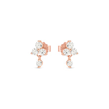 Load image into Gallery viewer, LIFE BOUQUET EARRINGS 242510/011 ROSE GOLD & WHITE CZ STUDS