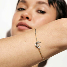 Load image into Gallery viewer, DREAMS BEATS BRACELET 242601/022 STERLING SILVER MOON WITH CZ