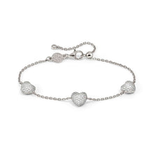Load image into Gallery viewer, LIFEPOETRY BRACELET 242703/004 STERLING SILVER & WHITE CZ HEART PENDANTS