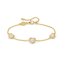 Load image into Gallery viewer, LIFEPOETRY BRACELET 242703/006 GOLD & WHITE CZ HEART PENDANTS