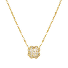 Load image into Gallery viewer, LIFEPOETRY NECKLACE 242704/003 GOLD & WHITE CZ FOUR-LEAF CLOVER