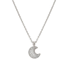 Load image into Gallery viewer, LIFEPOETRY NECKLACE 242704/022 STERLING SILVER & WHITE CZ MOON