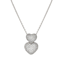 Load image into Gallery viewer, LIFEPOETRY NECKLACE 242706/004 STERLING SILVER & WHITE CZ DOUBLE HEART