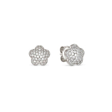 Load image into Gallery viewer, LIFEPOETRY EARRINGS 242707/010 STERLING SILVER & WHITE CZ FLOWERS